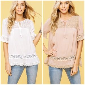 SOLD! Crochet and Lace Top